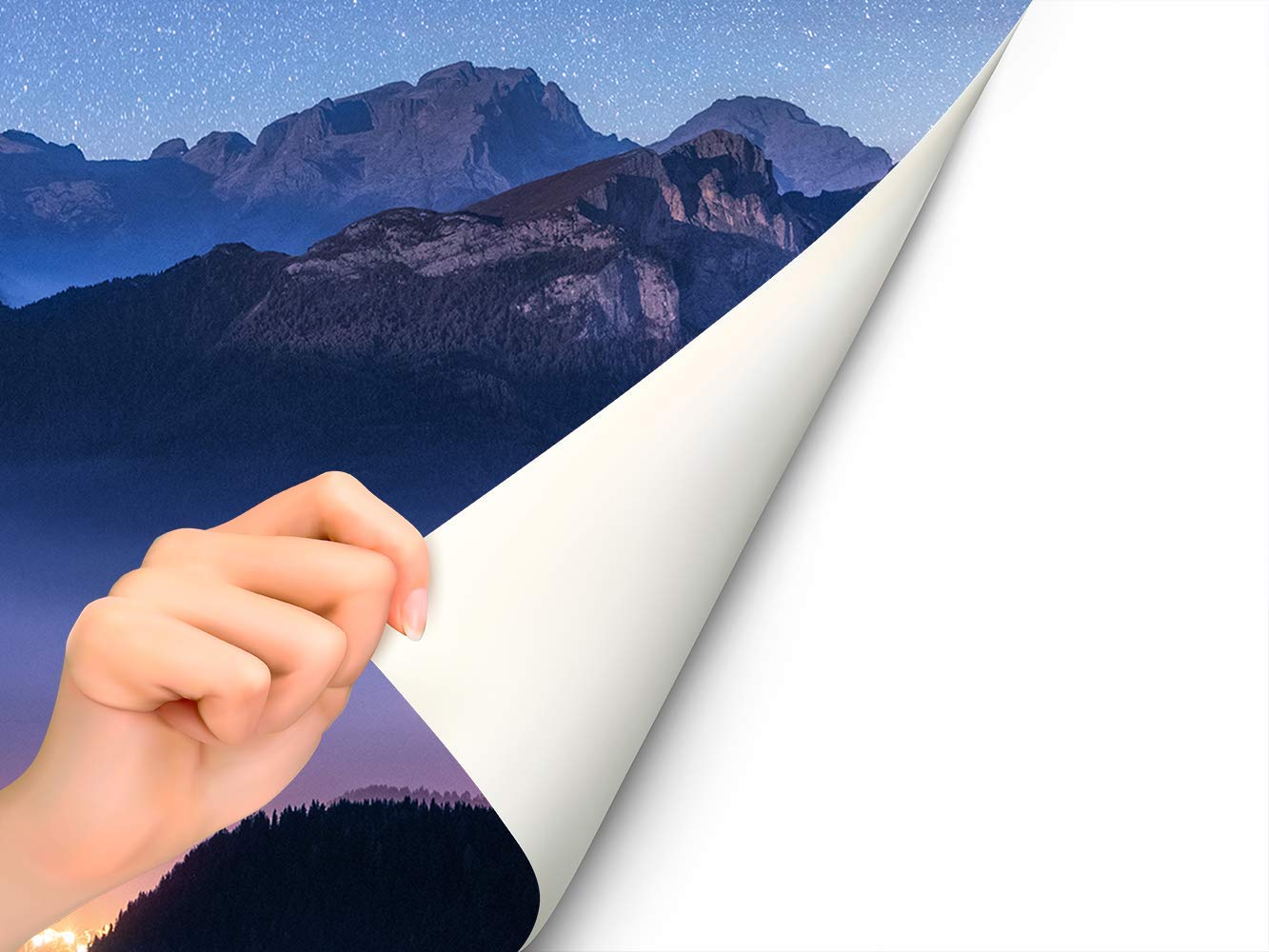 Fotomural Vinilo Para Pared Paisaje Montañas Noche | Mural | Fotomural Infantil Vinilo Decorativo | 600 x 300 cm | Decoración comedores, salones, habitaciones