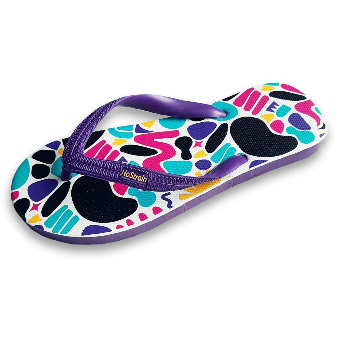 NoStrain Men Rubber Flip Flops Printed Slippers for Home Comfortable Multicolour Hawaii Slippers (TWISTED GEO YELLOW, 7) (B09ZHRQZ4W) Amazon Price History, Amazon Price Tracker