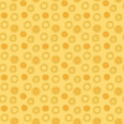 QT Fabrics Quilting Treasures A Home for All Seasons Sunflower Toile, Fabric by The Yard (Yellow)