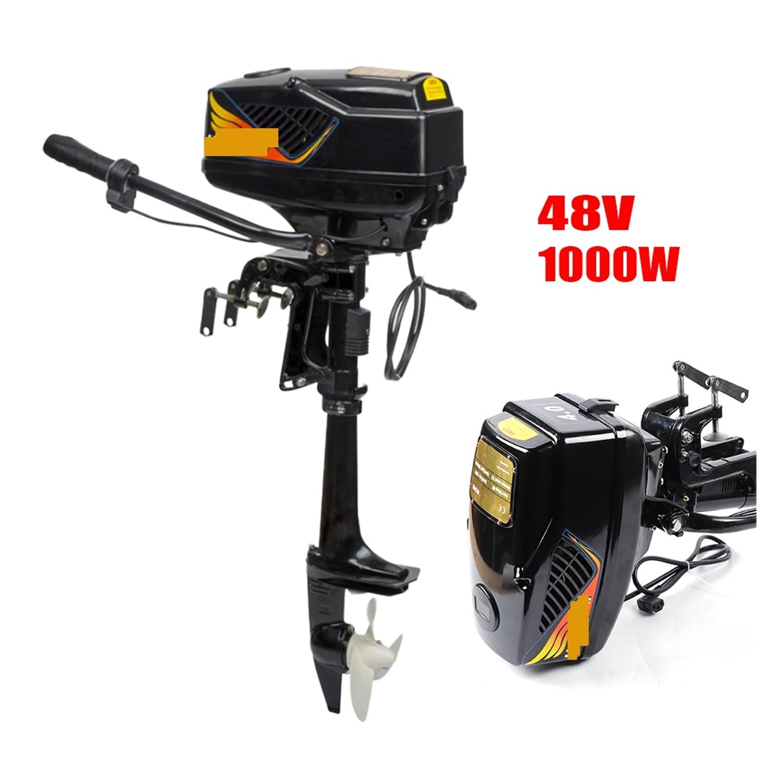Silnik zaburtowy Heavy Duty elektryczny silnik zaburtowy do trollingu bezszczotkowy silnik, długi wał 1000W silnik łodzi rybackiej 48v, akcesoria morskie Szybki i mocny
