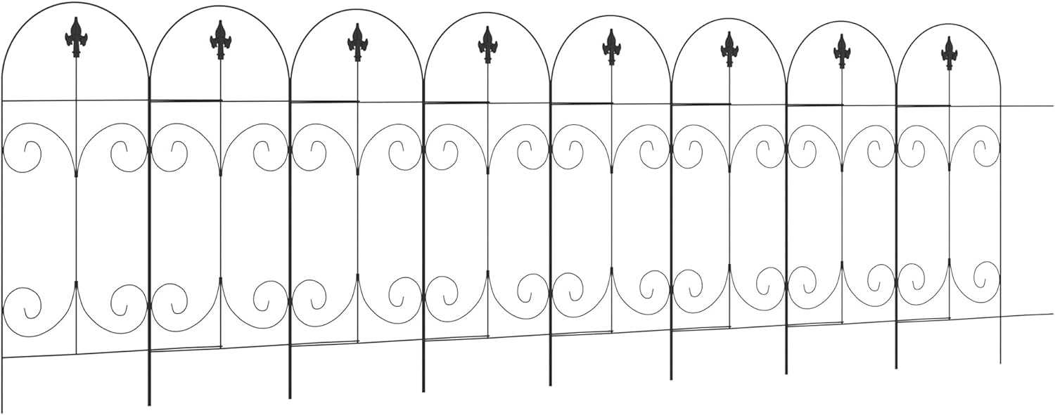 Outsunny Decorative Garden Fencing, 8PCs 44in x 12.5ft Outdoor Picket