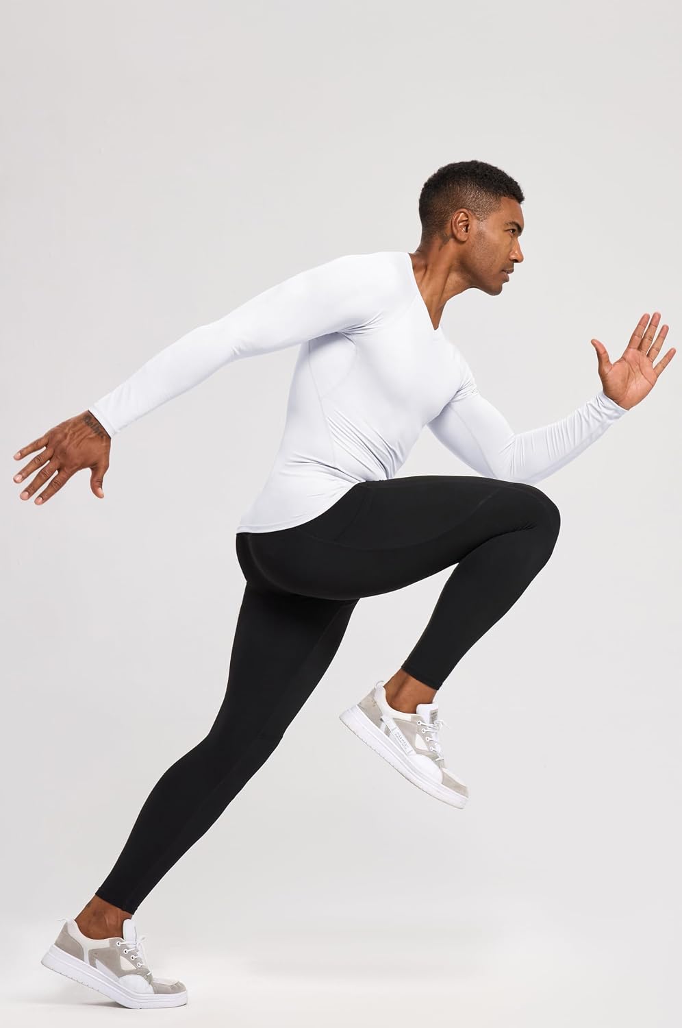 Compression Shirts Men V Neck Long Sleeve Thermal Athletic Workout T Shirt Gym Base Layer Undershirts Running Basketball Top