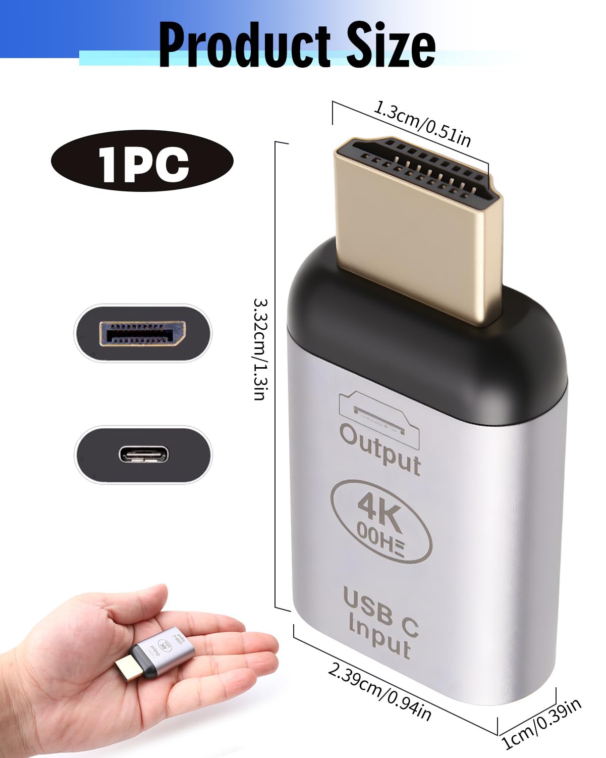Xiwai USB-C Type C Vrouwelijke Bron naar HDMI Sink HDTV Adapter 4K 60hz 1080p voor Tablet & Telefoon & Laptop