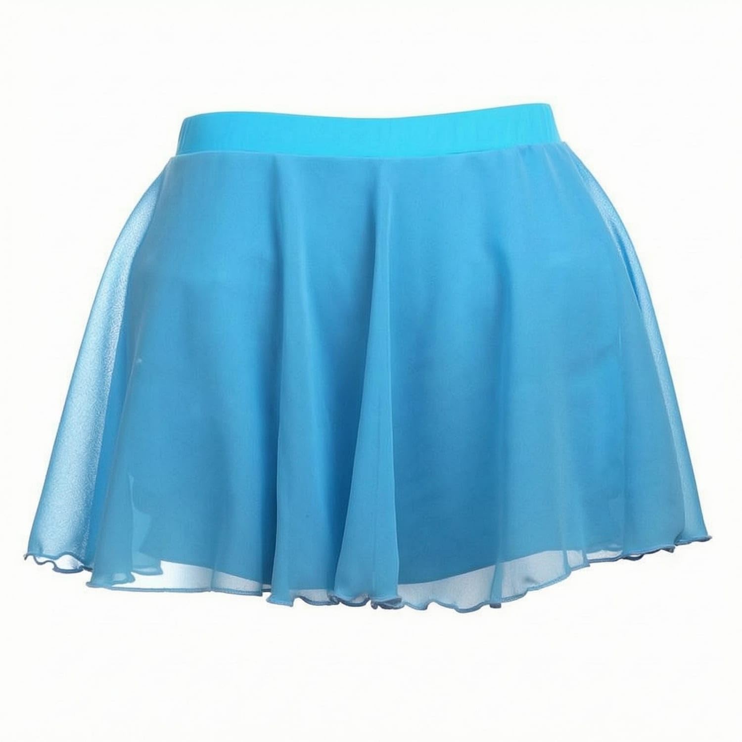 ZOOMELLA Built-in Skirt Skirted Skating Shorts Stretch Waistband Skating Skort Pull-on Sports Protection Gear Wavy Hem, Sky Blue, Xs|Dresses|Sporting Goods-image-2