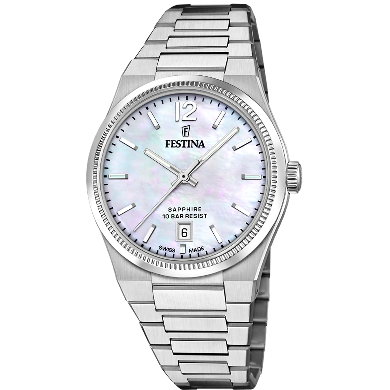 Festina Swiss Made Rivé Quartz (35mm) Mother of Pearl Dial / Stainless F20052/1