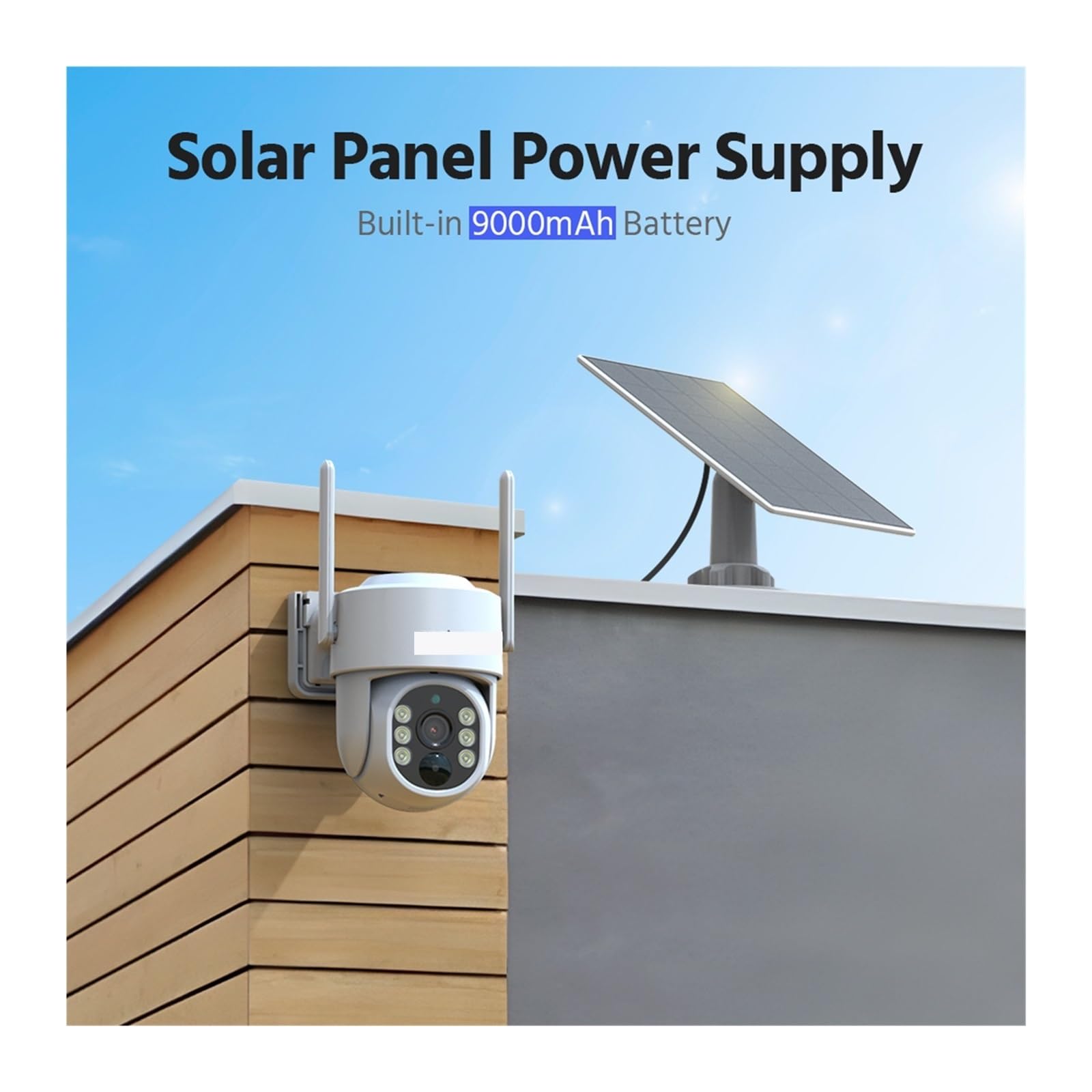 Kit de Surveillance Couleur 4MP à énergie Solaire WiFi Double Bande(9000mAh 4pcs Camera)