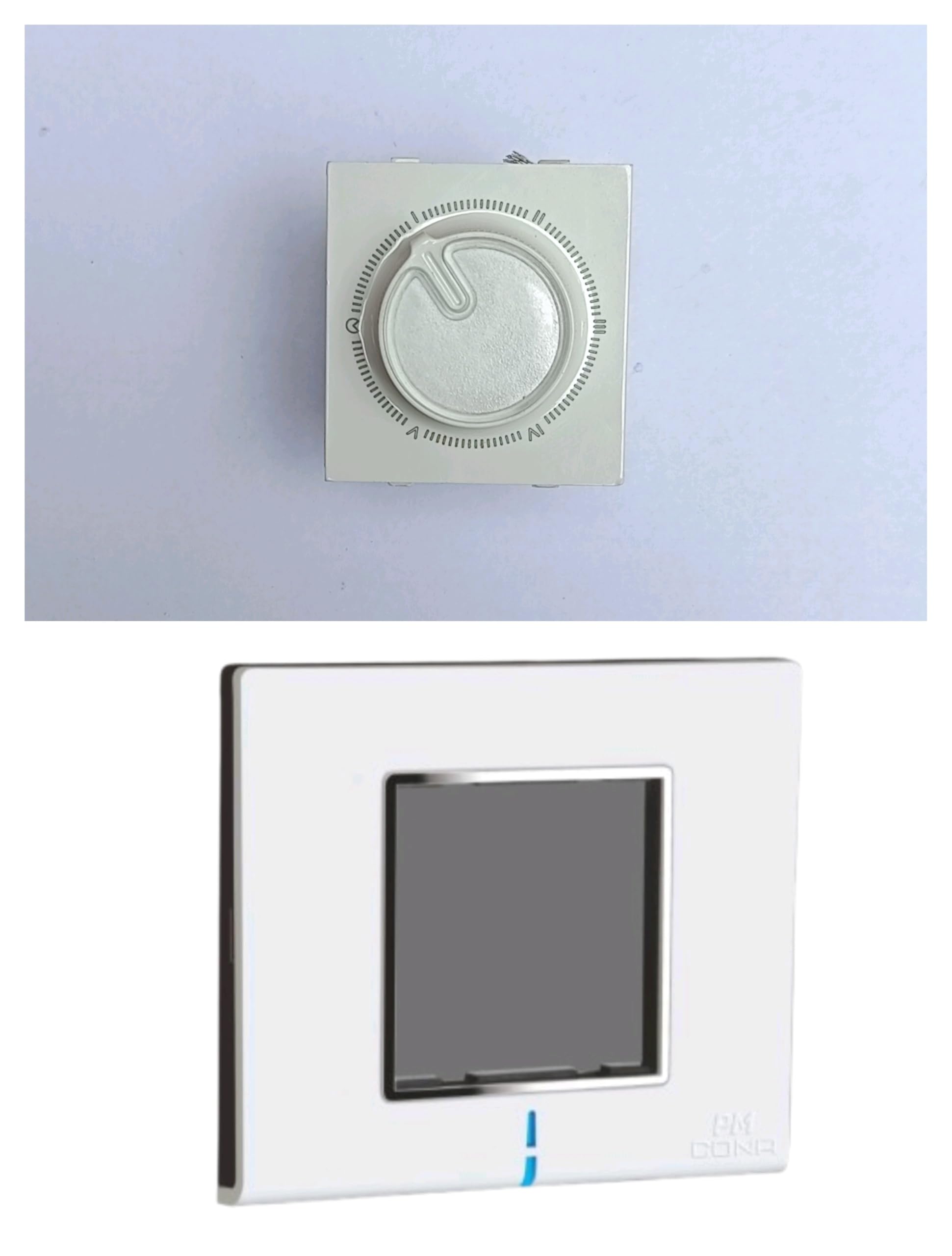 CONA Medium 5 Step Fan Regulator,White - Single |Modular Fan Regulator 80W/240V With Cona's Modulars Plate Size -2M, White| Blue Indicator,Modular Plate For Accessories (Multiple Design)-image-44
