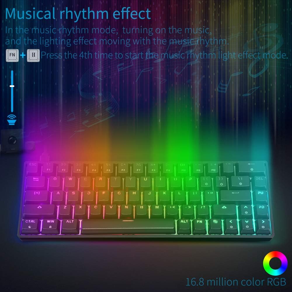 Suреr Dеаl Prоduсt Betolye Compact Mechanical Gamer Keyboard, 68Keys RGB Backlit ABS Double-Shot Keycaps Hot-swappable Gateron Optical Brown Switch Programmable USB Wired Keyboard for PC Mac PS4 Gaming Console