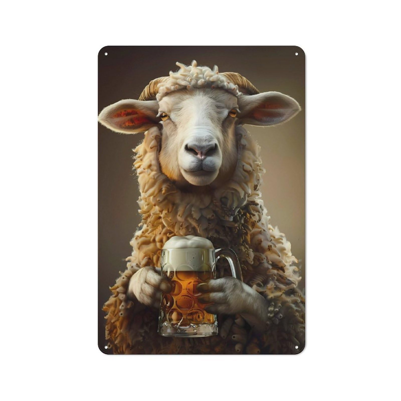 Sheep Beer Retro Metal Wall Decor 30x20cm, Metal Sign for Pub, Home Bar, Shed Or Man Cave, for Relaxed Wall Styling