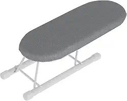 FALESOUL Tábua de passar de mesa, mini tábua de passar roupa com pés antiderrapantes, suporte de ferro de pernas de metal, tábua de passar de bancada para uso em viagens domésticas 26 x 11 x 7,9 cm