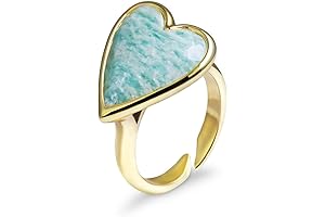 Amazonite Heart Healing Crystal Rings