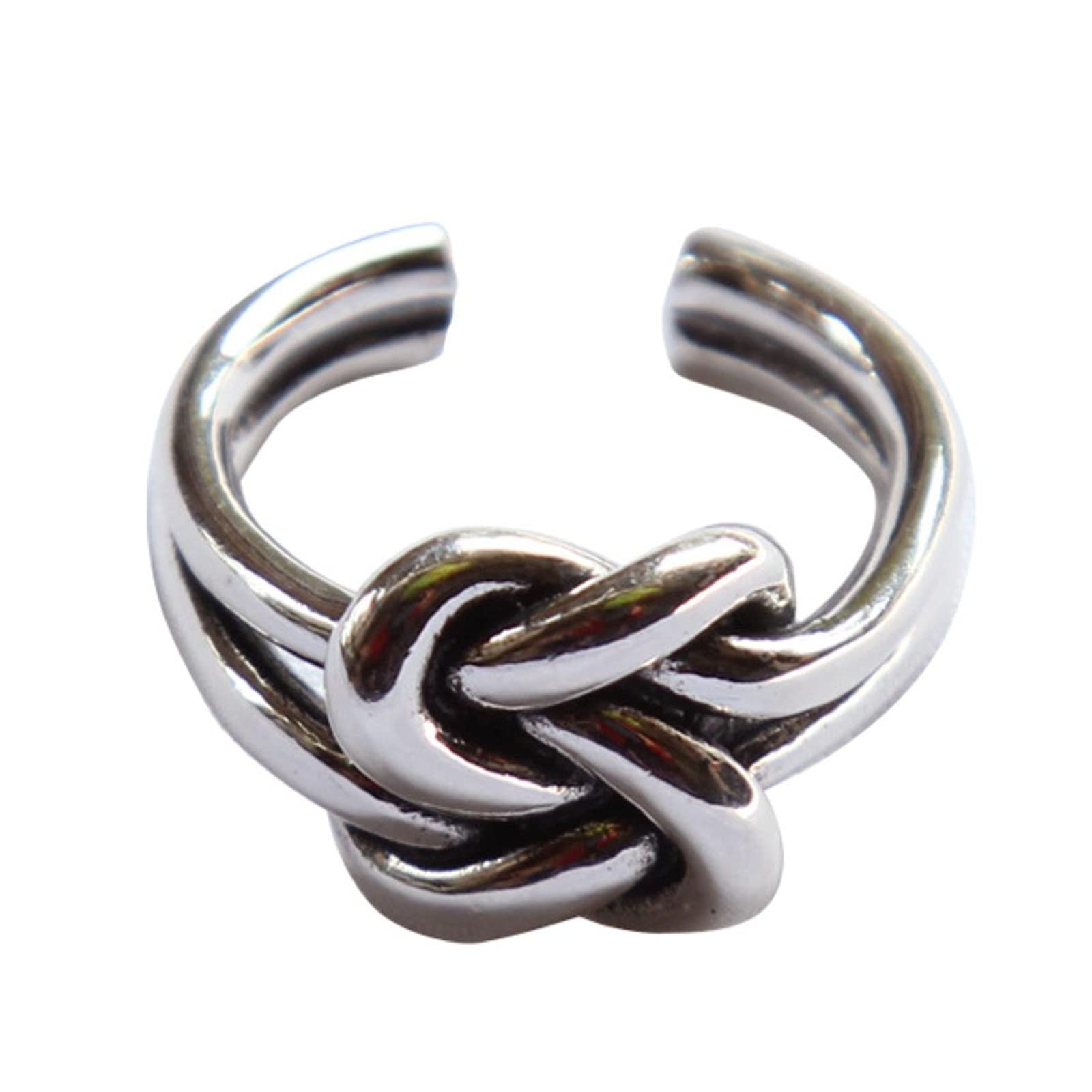 Anello Aperto In Argento 925 Con Nodi - Doppio Strato, Regolabile, Per Donna E Uomo, Stile Retrò E Elegante - Foto 7