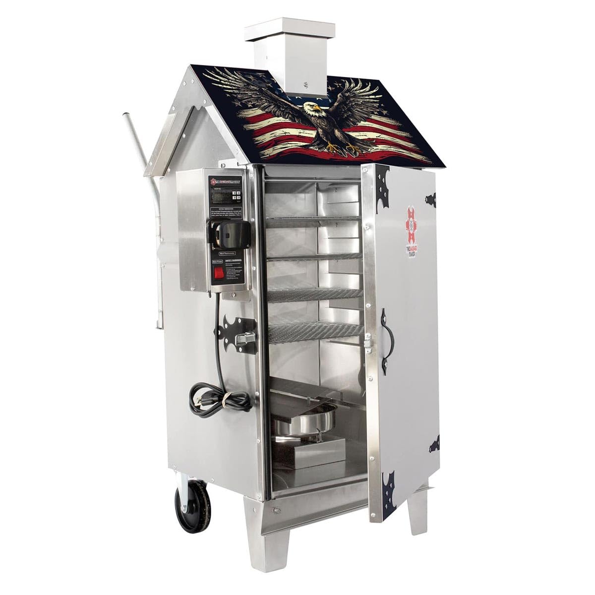 The Sausage Maker - 30 lb. Digital Smoker for Making Sausage, Ham, Fish and Brisket (Eagle with Flag)