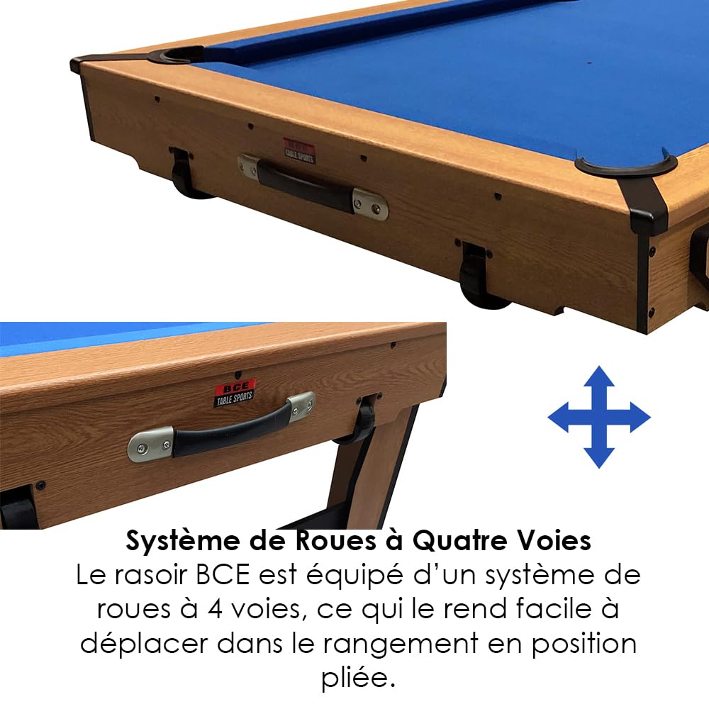 Table de Billard Pliable BCE Razor 5 Pieds Plateau Réversible Tennis de Table
