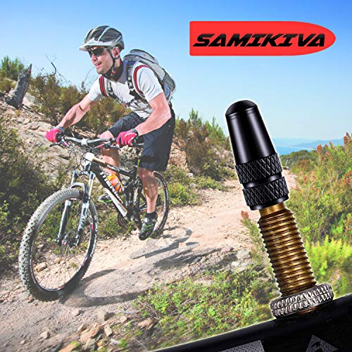 image for SAMIKIVA (10 Pack) Bike Presta Valve Stem Caps, Chrome Anodized Alumin