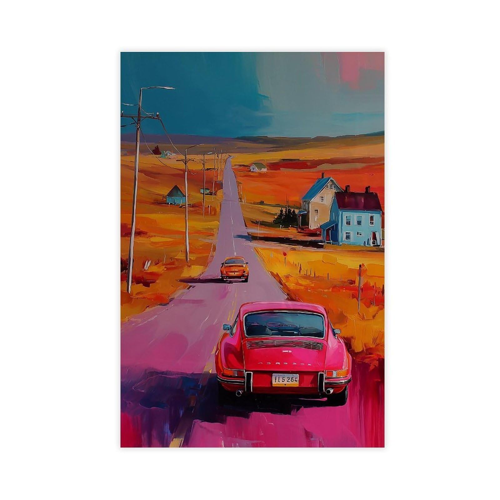 Flamint Colorful Oil Painting Canvas Poster for Dorm Room Decor Gift