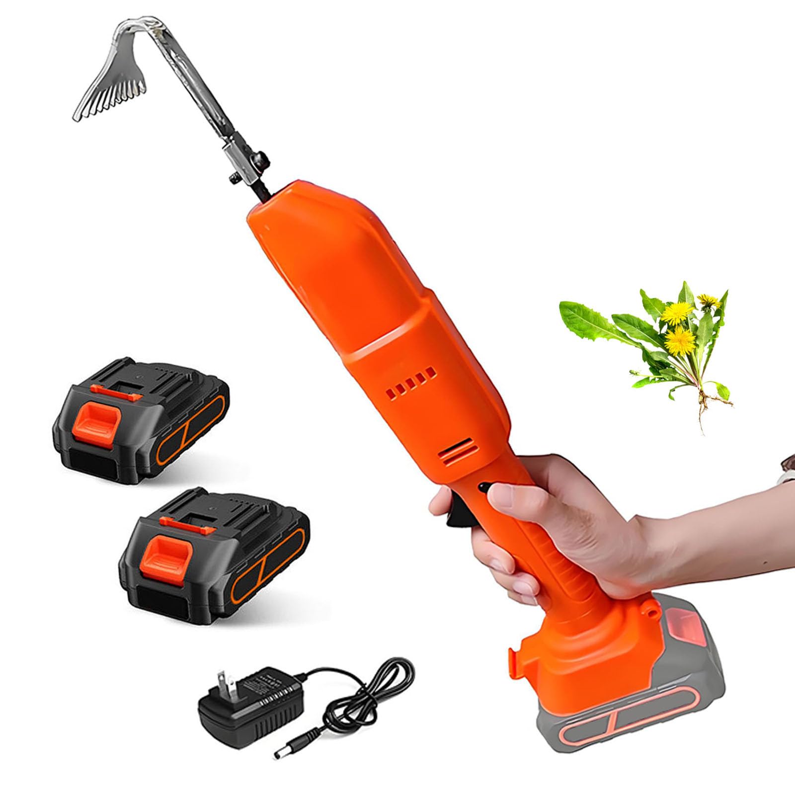 Hoe De Cultivador Eléctrico, Herramienta De Jardín Cultivador con Batería De Litio Recargable, Manual De Cavación De Mano, Herramientas De Jardinería Y Rastrillo, para Aflojar El Suelo Y La Hierba