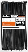 Oksdown Kabelbinder Schwarz 250mm × 7,6mm 100 Stück UV Beständig Nylon mit 55 kg Zugfestigkeit Extra Stark Groß Kunststoff Selbstsichernder Kabelbinder für Industrie, Gartenbau, Kabelindustrie