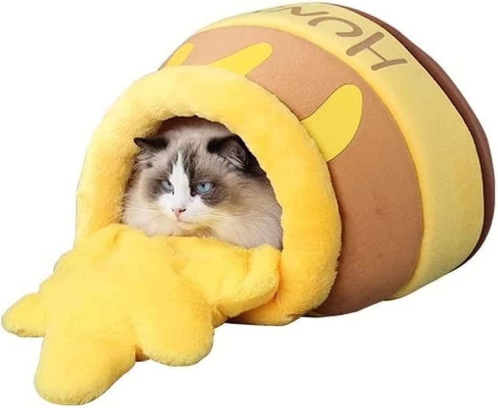 Amazon | 猫ハウス こぼれハチミツ壺 猫用ベッド ふわふわ 8kg