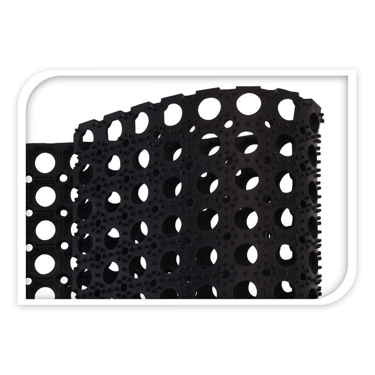 BURI Gummimatte 120x80 cm Ringmatte Wabenmatte Fußmatte Schwarz Schmutzfang