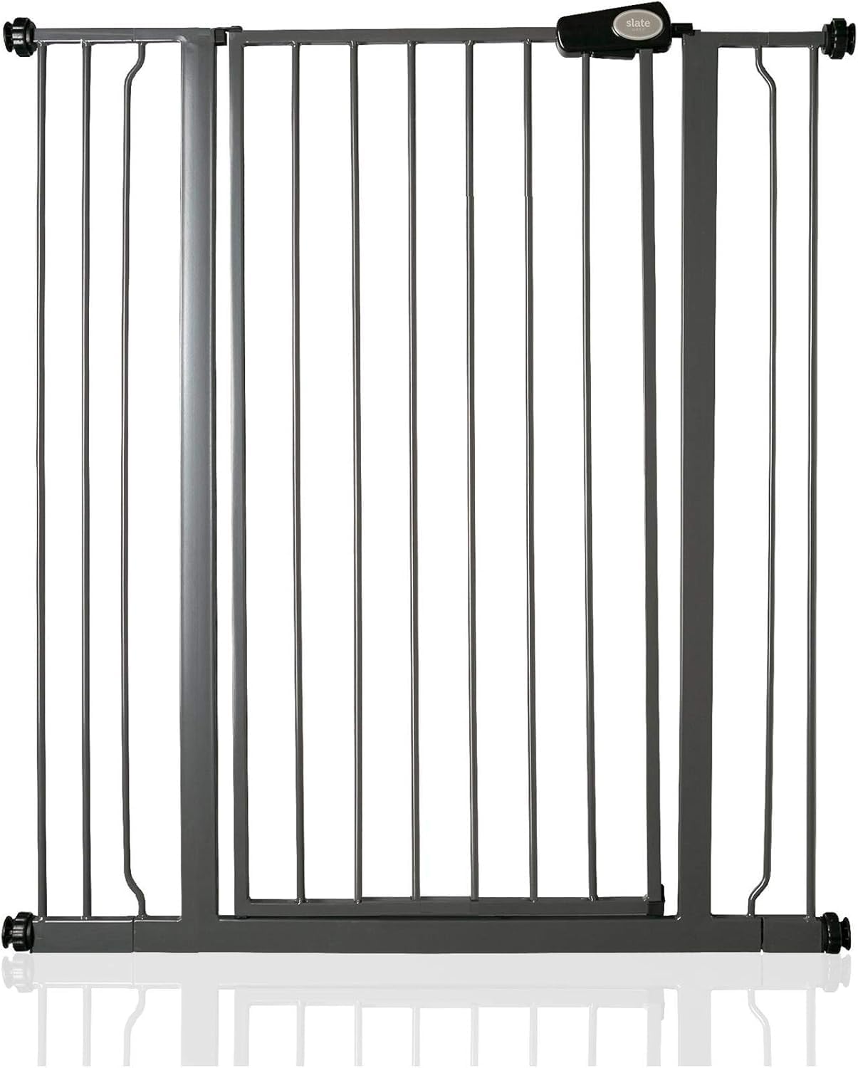 Safetots Extra Tall Metal Safety Gate Pressure Fit, 94.3cm - 101.9cm, Slate Grey, 104cm in Height, Extra Tall Stair Gate, Tall Baby Gate, Easy Installation