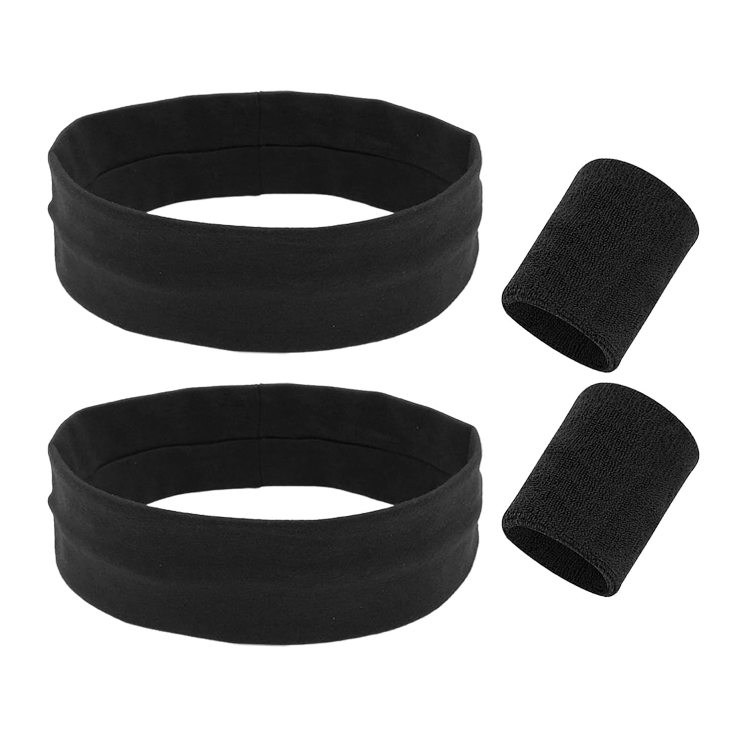 Fasce Sportive Da 2 Pezzi, 1 Paio Di Braccialetti Sportivi, Set Sportivo Traspirante E Assorbente Del Sudore, Fasce Elastiche Unisex