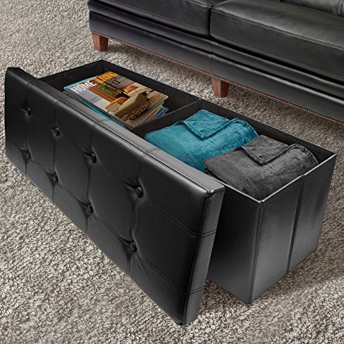 image for Sorbus Storage Bench Chest – Collapsible/Folding Bench Ottoman with 