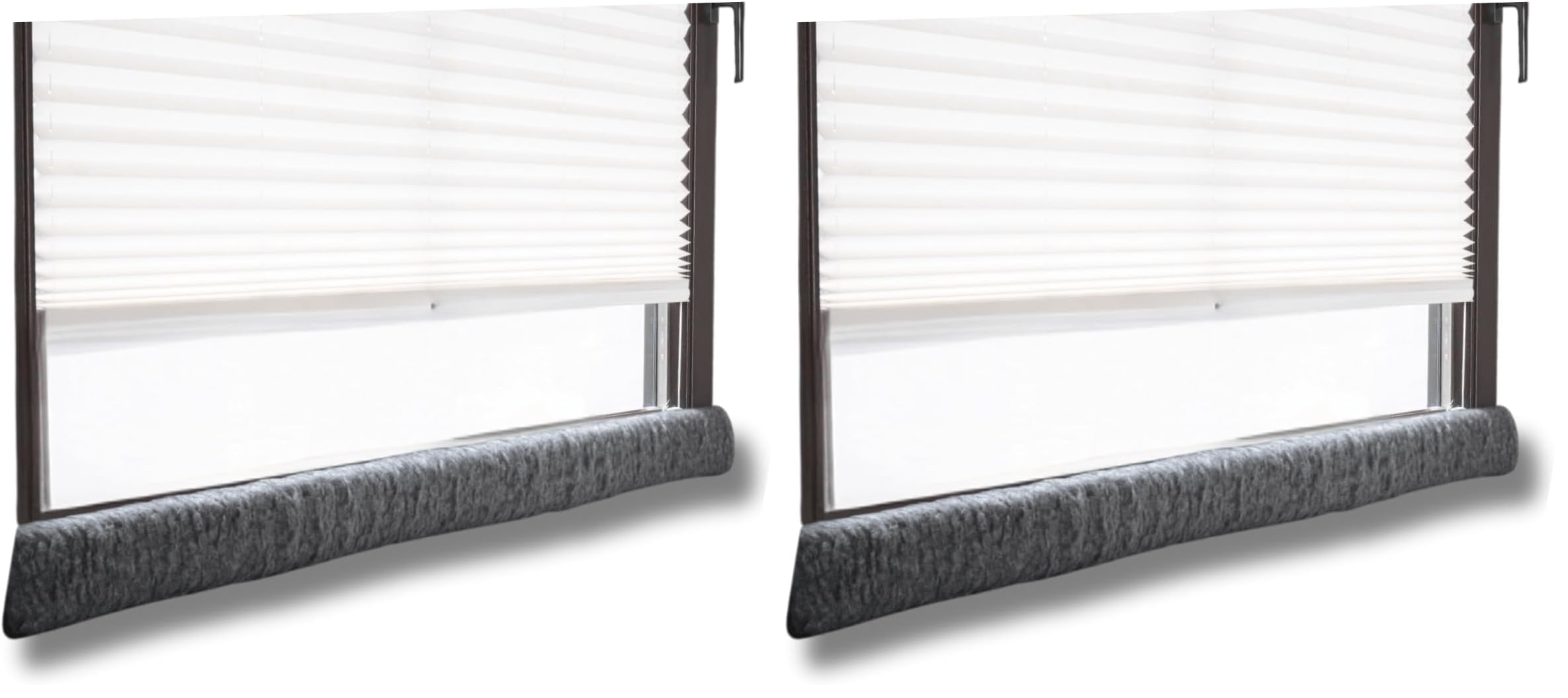 K. & N. Schurwolle 551 Schurwoll-Zugluftstopper für Fenster 120 cm, Anthrazit (Packung mit 2)
