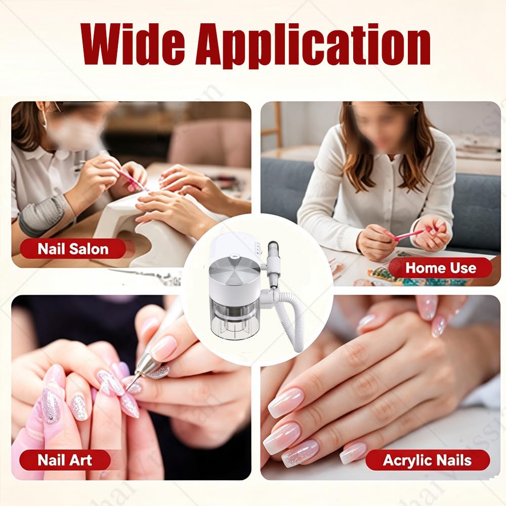 Profesjonalna Frezarka Do Paznokci Z Wbudowanym Odsysaniem Pyłu | 30 000 Obr./Min, ≤68 Db, Duża Moc Ssania (Maks. 1,5 Kpa), Akryl, żel, Manicure, Pedicure, Salon, Do Użytku Domowego