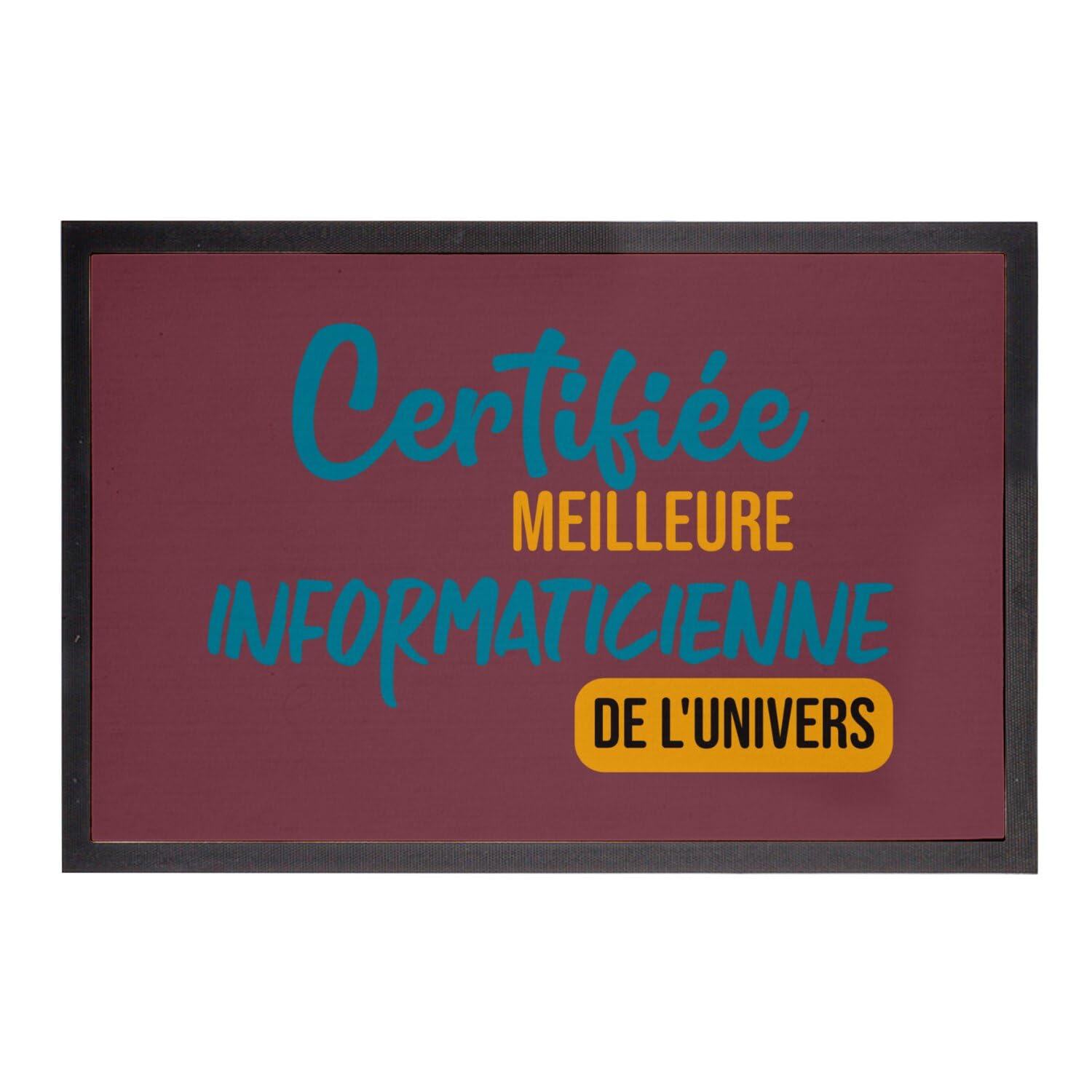 Paillasson ordinateur rouge 75x50 cm tapis entrée informaticienne