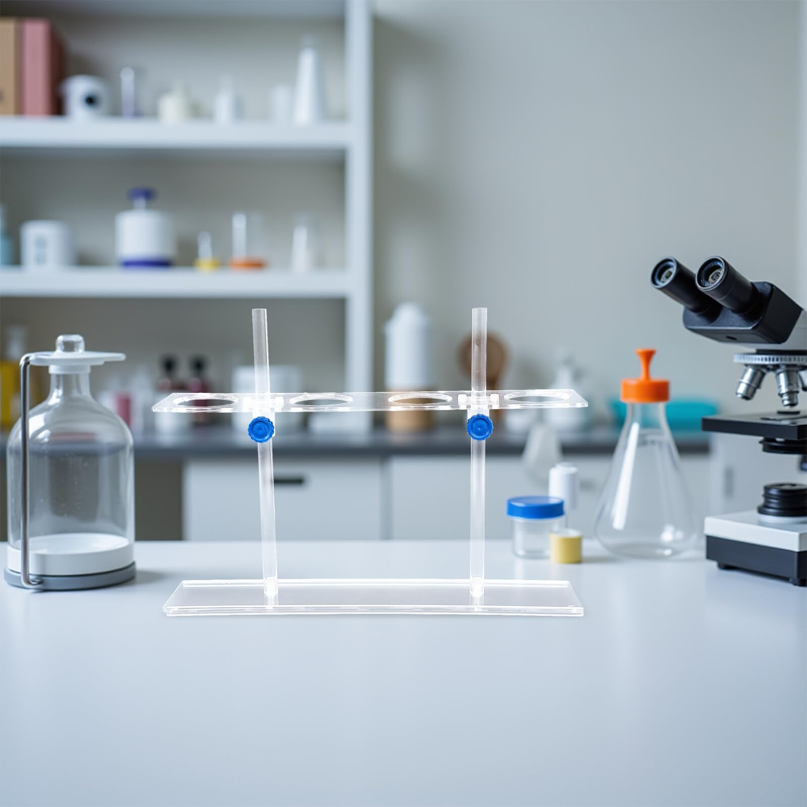 PLAFOPE Soporte de Acrílico para Embudos de Laboratorio Resistente y Transparente con Orificios para Secado y Organización Multipropósito Química y Experimentos Científicos
