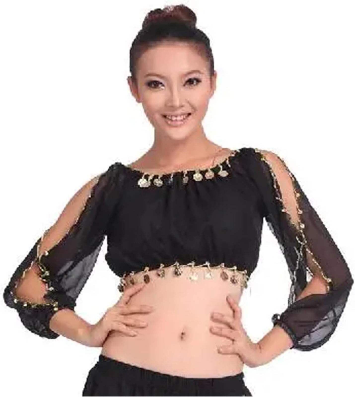 Générique Paillette Brillant À Frangé Haut De Danse Accessoires De Danse du Ventre Sexy for Femmes, Paillettes, Épaules Dénudées, Soutien-Gorge De Danse Orientale Latine avec Paillettes