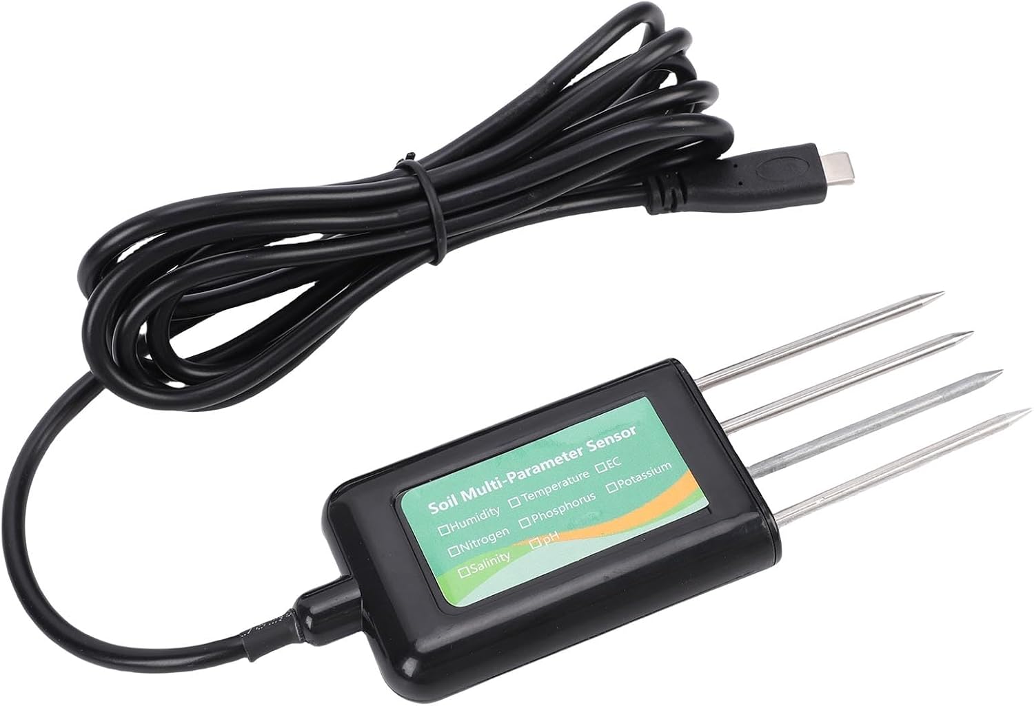 8 in 1 Soil NPK Sensor PH Tester, Nutrient Tester for Garden Farm Orchard, Water Proof, Temperature Humidity Detector