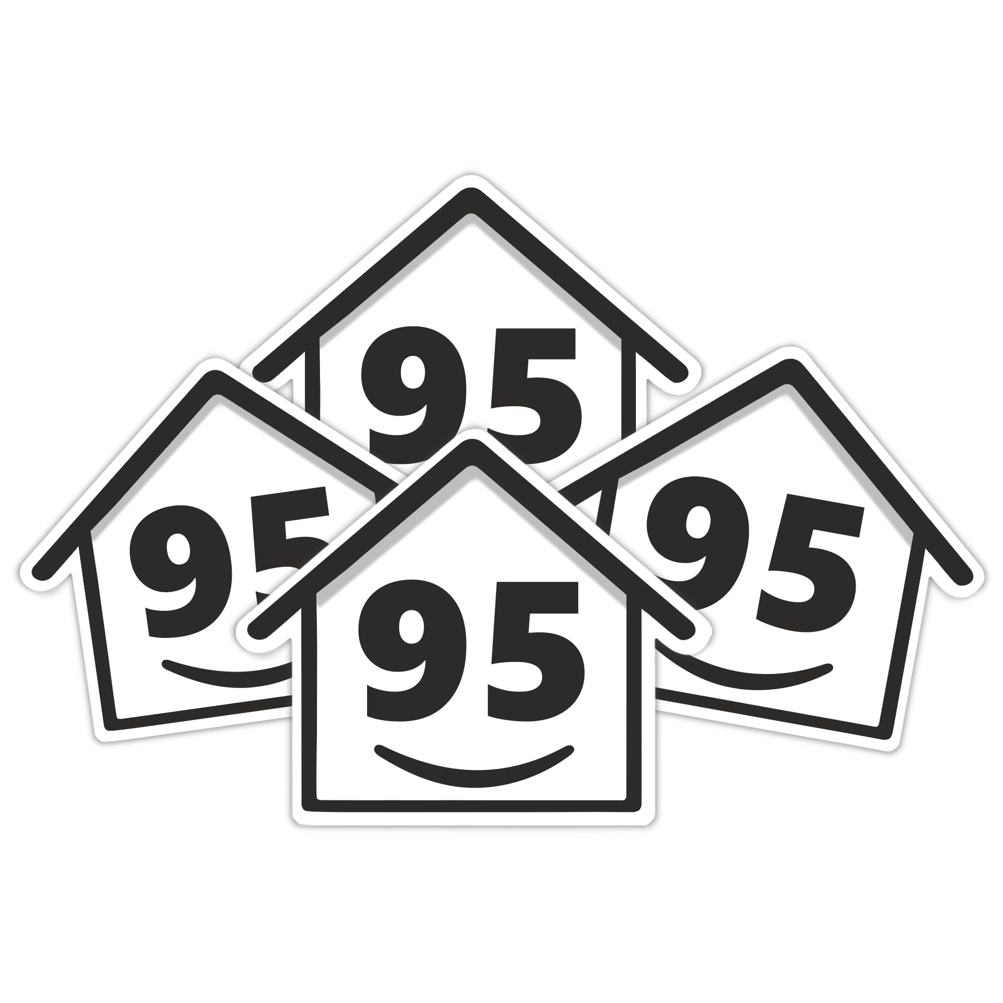 4 x Bin Numbers for Wheelie Bins, 1-99, 15cm ‘Happy House’ Design Dustbin Stickers, Easy Application Stick On Number Stickers - Weatherproof Self Adhesive Vinyl, Black (11) — view 23