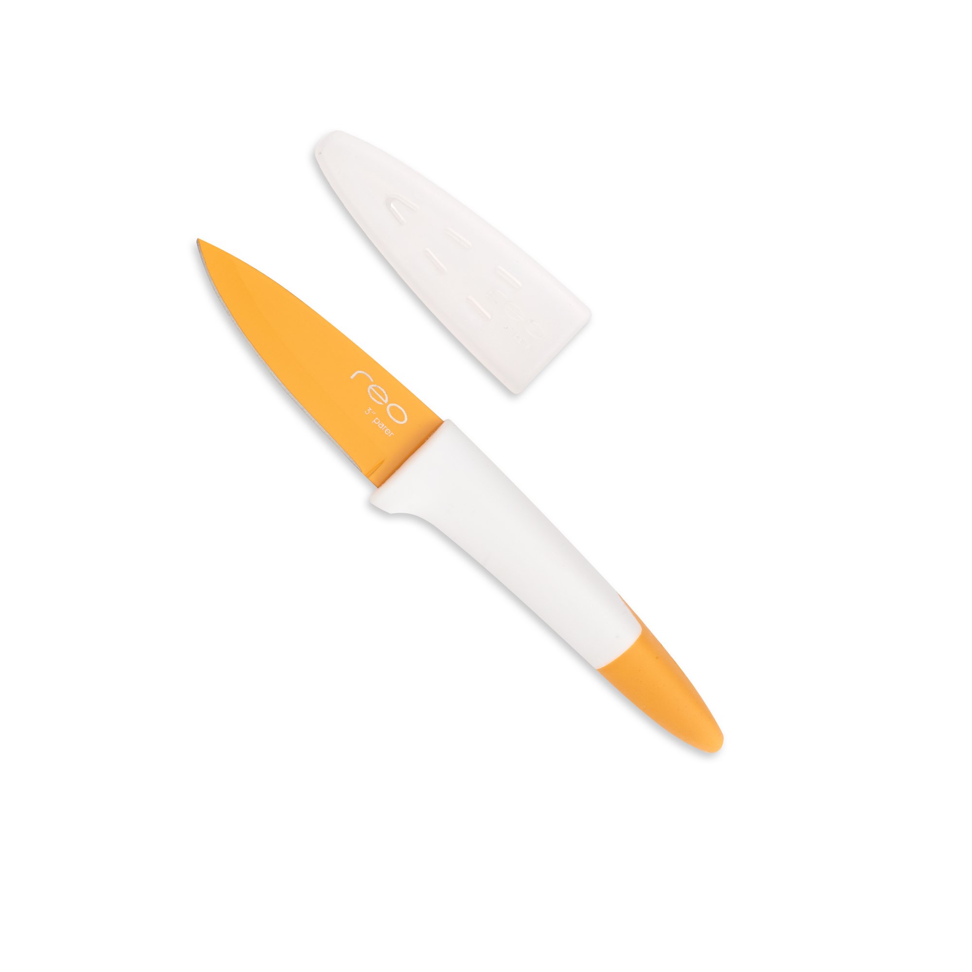 Reo Paring Knife with Blade Cover, 3-Inch, Orange