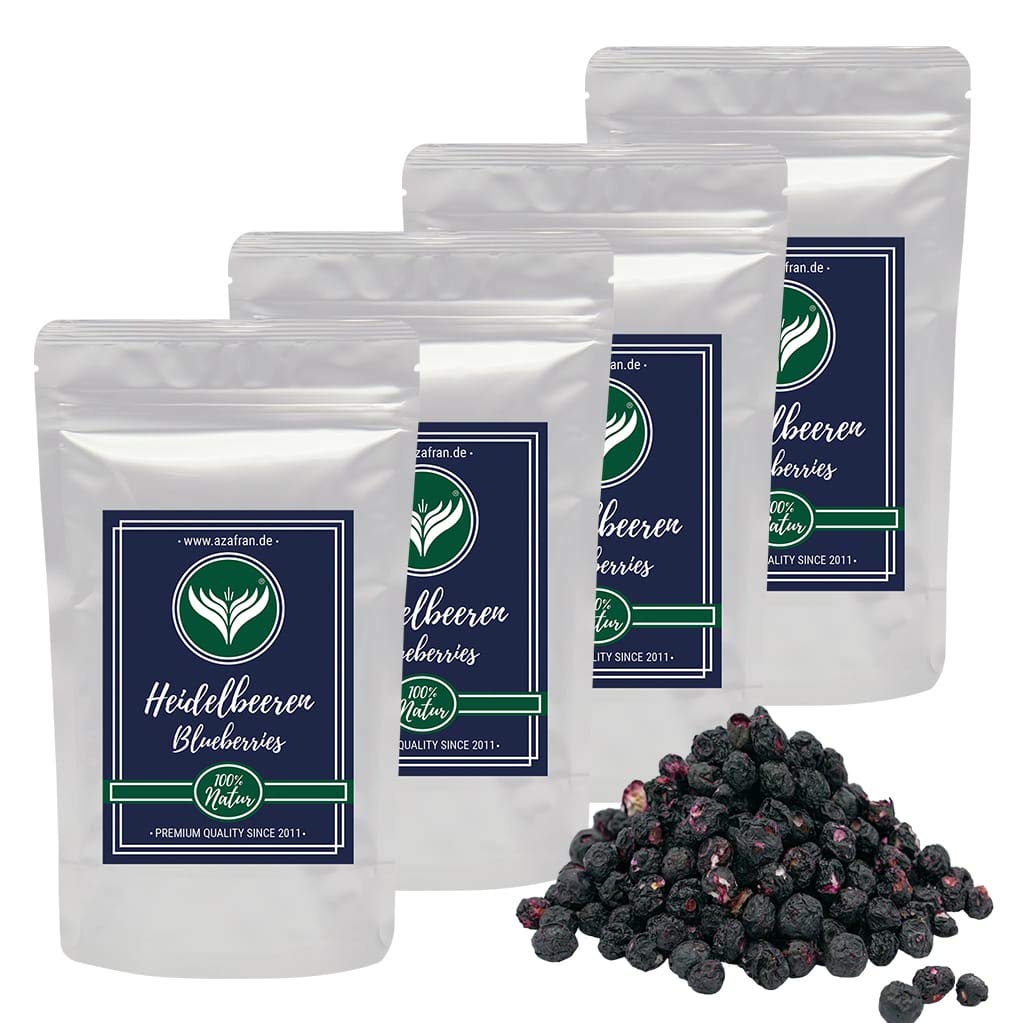 Azafran Wildheidelbeeren gefriergetrocknet, Heidelbeeren getrocknet (Blaubeeren ganz) ww 1000g