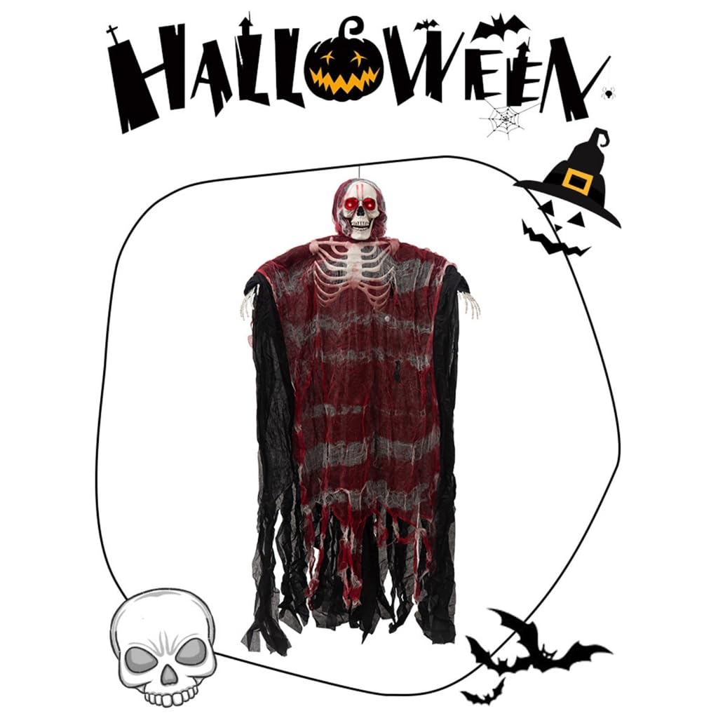 Scheletro di Halloween da appendere per esposizione di ingresso e scene di festa stile