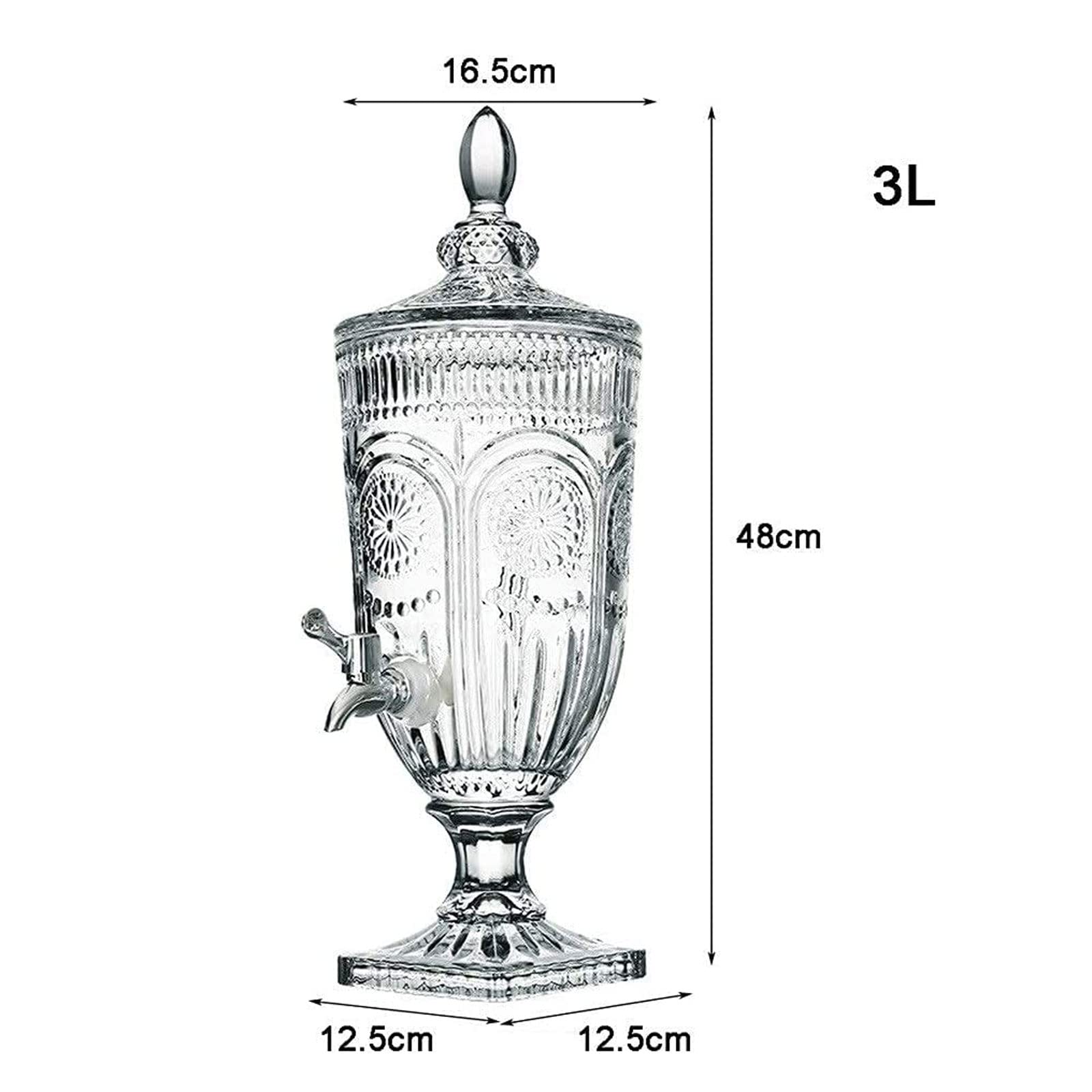 esmen 3L Klarglas-Wasserspender mit Wasserhahn, Einmachglas-Getränkespender für Partys, 100% auslaufsicherer Edelstahl-Zapfhahn mit breiter Öffnung für Partys, Bars