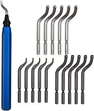 Acrux7 Metal Deburring Tool Kit, 15pcs Rotary Deburr Blades Set with Handle Debur Knife, Great Burr Remover Hand Tool Aluminum Deburring Tool for Plastic, Wood, Copper and Steel (Blue)