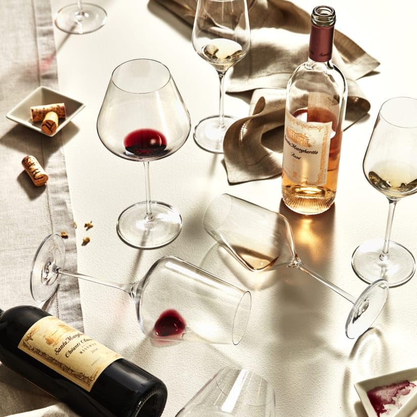Amazon.com | Wine Enthusiast Vienna Universal Wine Glass  Break-Resistant  Lead-Free Crystal Glass for White Ros Sparkling Wine  Machine-Blown in  Europe  Clear Elegant Red White Rose  Dishwasher Safe