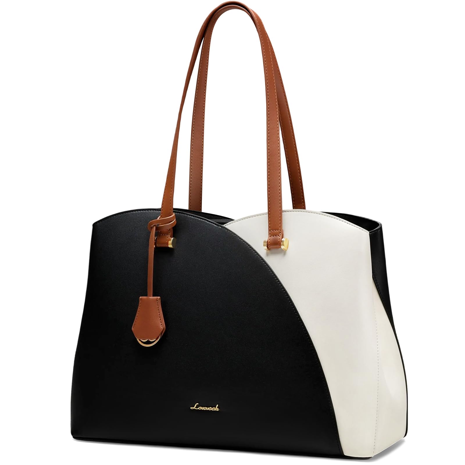 LOVEVOOK Handtasche Damen Groß, 17 Zoll Laptop Shopper Tasche Arbeitstasche Bürotasche, PU Leder Handbags for Women Schultertasche Lehrertasche Tote Bag für Arbeit Business Uni Schule