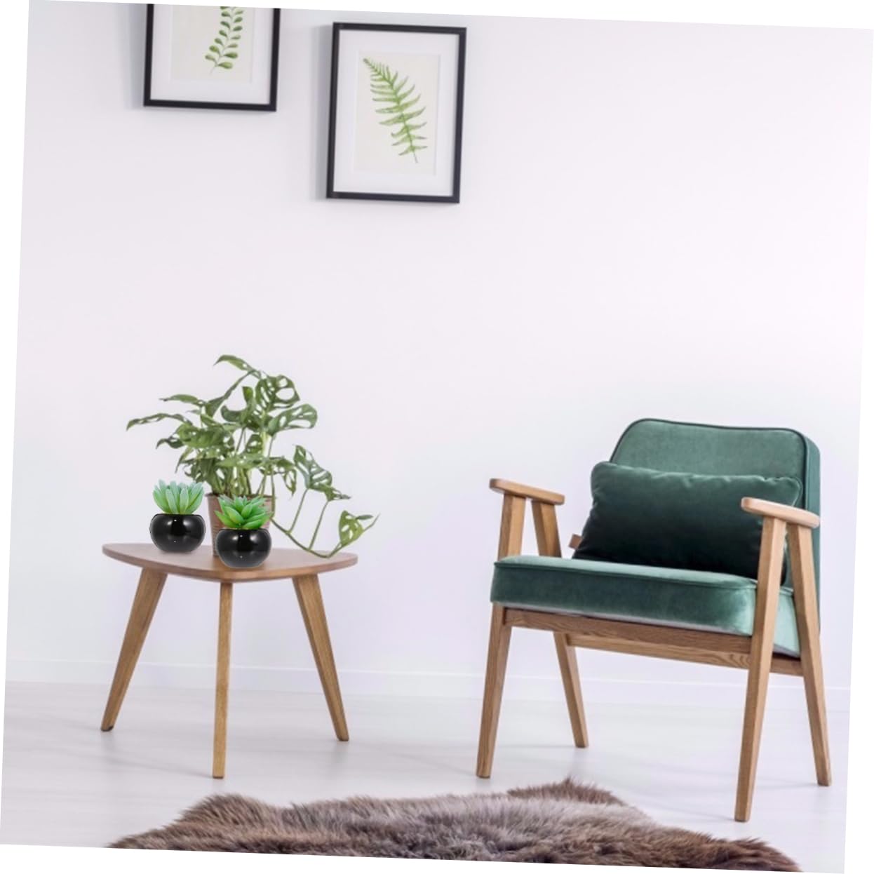 Cabilock Mini Bonsaï de Succulentes Artificielles en Pot Noir 4 Pièces