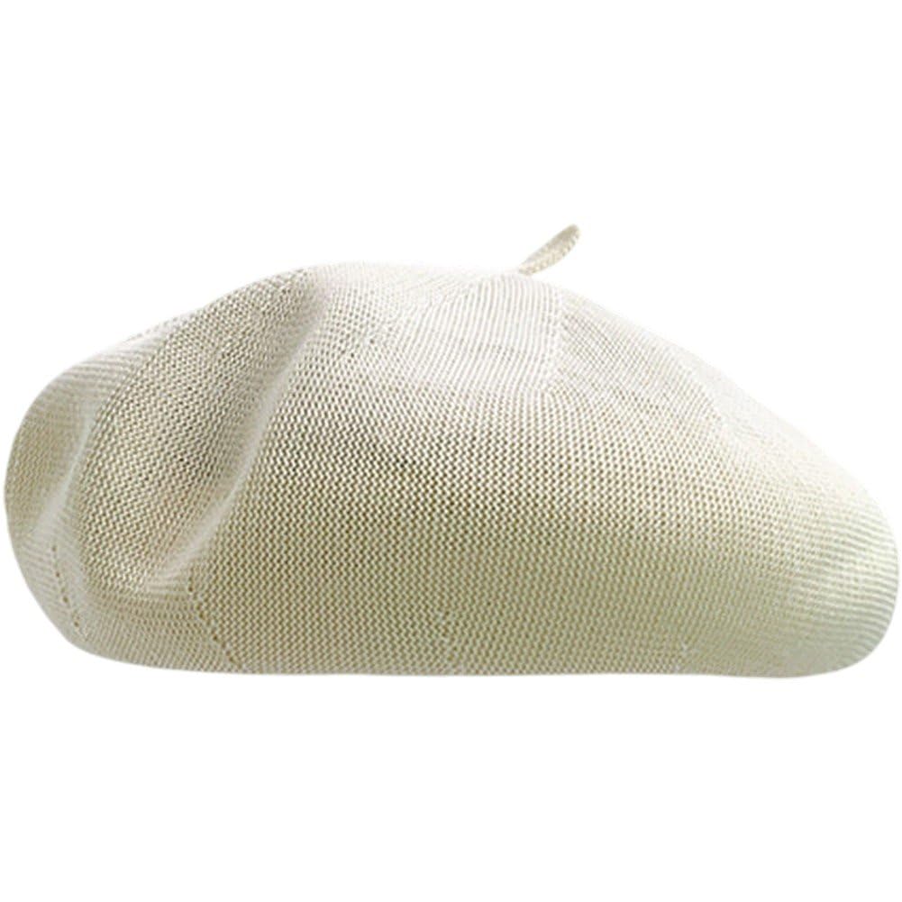 Ppmter French Beret Hat for Women Breathable Slouchy Beach Hat Solid Color Beanie Hat Lightweight Artist Painters Hat for All Seasons