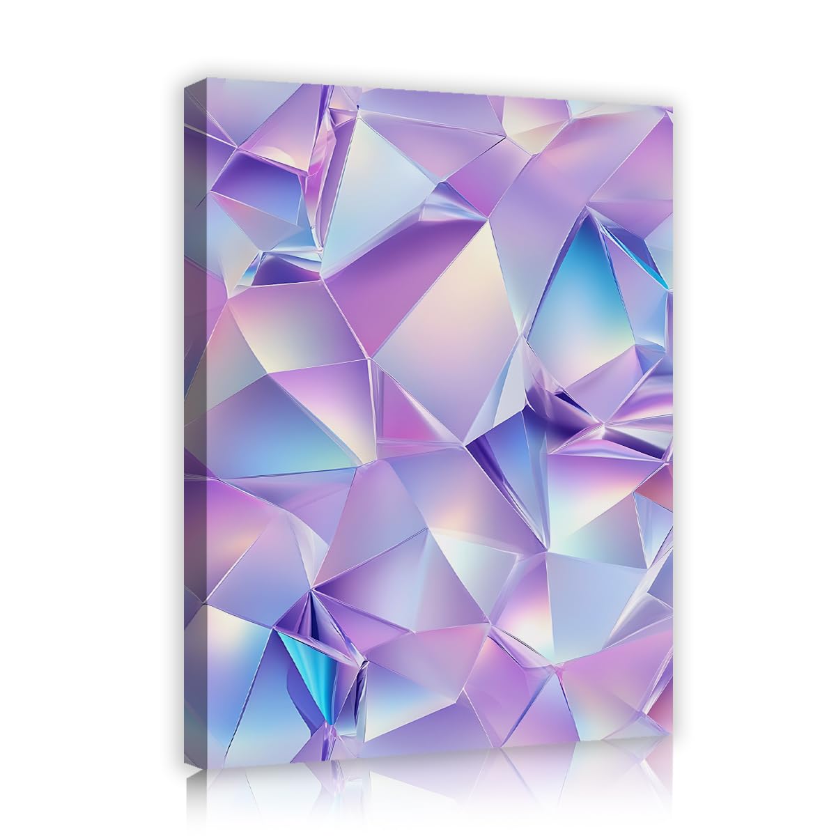 TOANGWALL Holographic Prism style Canvas Wall Art Geometric Polygon Poster Prints Abstract Diamond Picture Salon Lounge Corridor Contemporary Room Decor 70x85cm
