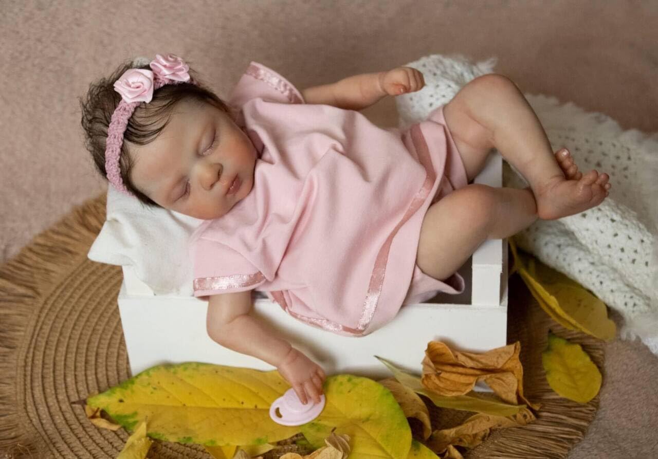 RXDOLL Lifelike Mini Reborn Baby Dolls Girl Cheap 10 Inch Real Life Sleeping Newborn Baby Dolls That Look Real Babies Soft Cloth Body Realistic Baby Doll Eyes Closed - Image 4