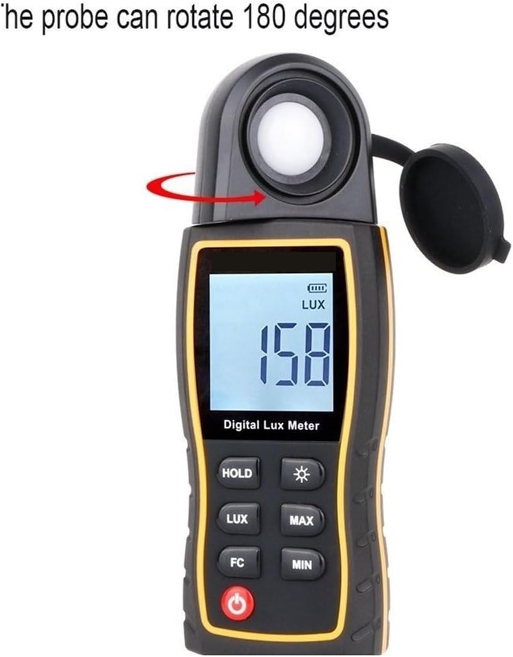 Lux Meter Digital Lux Meter Light Meter 199,900 Lux Rotatable Sensor Lux/FC High Precision Illuminometer Photometer Tester Large Measuring Range and High Precision