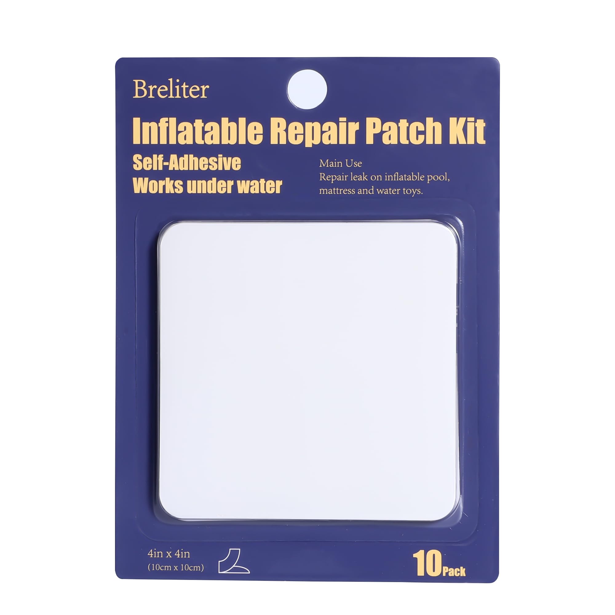 Inflatable Patch Repair Kit - Waterproof TPU Pool Repair Tape, Heavy Duty Repair Patch for Air Mattress, Bounce House, Inflatable Toys, Tent, Swimming Ring - 10 Packs of 4in x 4in, Square