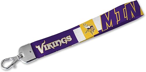 Miniatura 10 de Rico Industries NFL Football Correa Estándar de Muñeca Llavero, Linda Correa de Muñeca para Llaves de Coche, Distintivo de ID, Tarjeta, Billetera