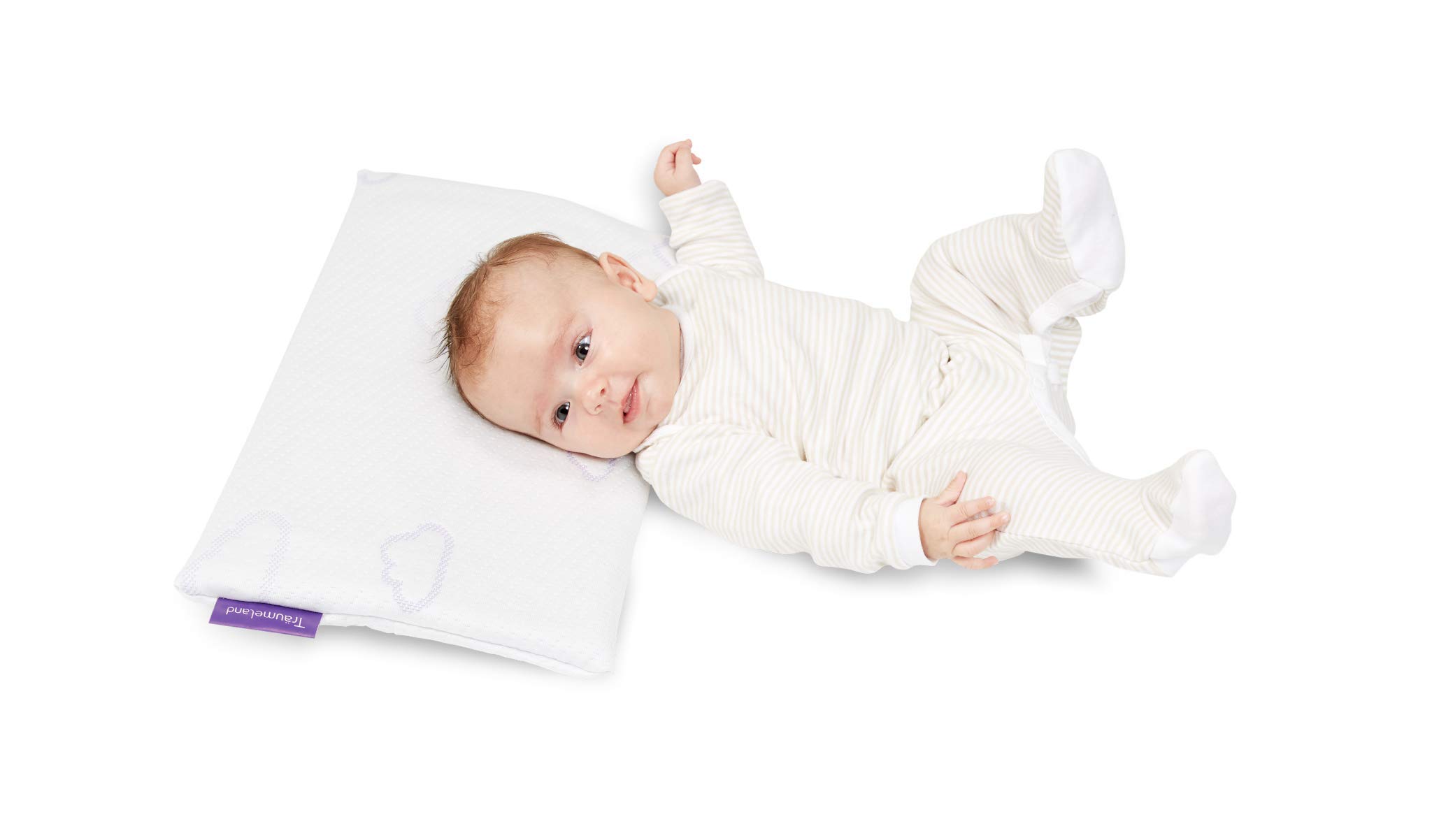 Träumeland T040401 Babykopfkissen Wolke 25 x 40 cm, weiß
