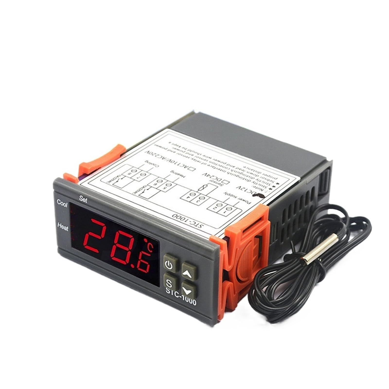 Nxvodcfys 3Pcs Dc-24V Temperature Controller Thermostat Thermoregulator Incubator Relay Led 10A Heating Cooling Stc-1000 1000 12V 24V 220V(3Pcs Dc-24V)